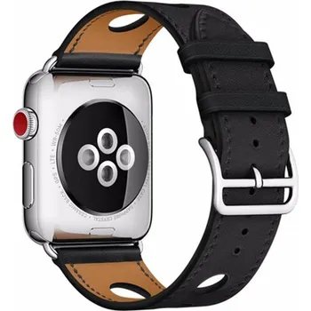 Řemínek na hodinky X-SITE Řemínek pro Apple watch kožený 42/44/45/49mm černý