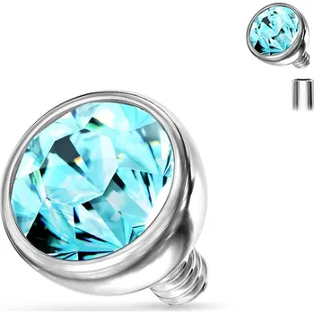 Piercing Šperky4U Náhradní kulička s kamínkem k labretě, průměr 4 mm - ND011-04Q