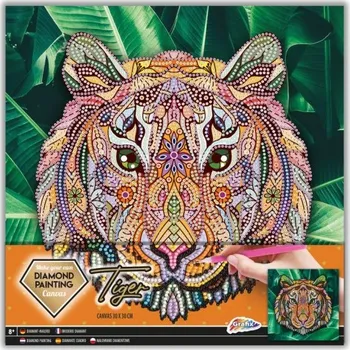 Diamantové malování Grafix Tygr s rámem 30 x 30 cm