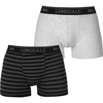 Sada pánského spodního prádla pánské boxerky LONSDALE - GREY/BLACKSTRP - 2 ks - M (Lonsdale 2 Pack Trunks Mens)