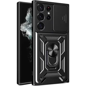 Pouzdro na mobilní telefon Kryt Samsung Galaxy S22 Ultra 5G Techsuit CamShield Pro černý