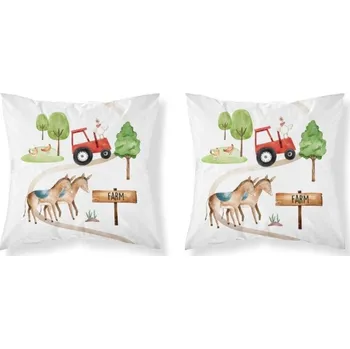 Polštář Návlek bavlněný pro děti, Veselá farma, 40 x 40 cm