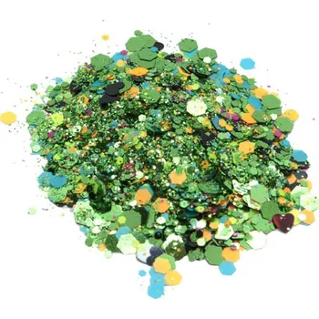 PourArt Glitr do pryskyřice holografický XC05 Zelená s modro žlutými přechody 1g