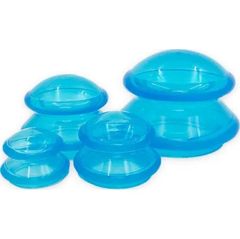 Baňkování Terapeutické silikonové baňky 4 ks - průhledné Barva: Modré