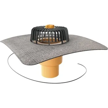 Střecha Svislá vyhřívaná střešní vpust TOPWET s integrovanou bitumenovou manžetou, DN 125