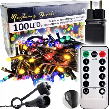 Vánoční dekorace Cortina Vánoční osvětlení světýlka řetěz 200LED venkovní barevné + ovládání