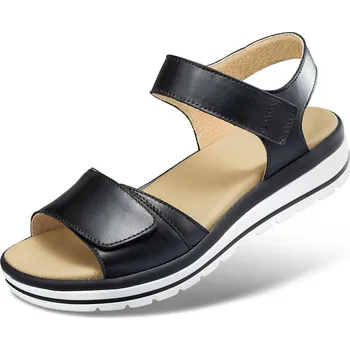 Dámská zdravotní obuv Dámské univerzální sandály s pásky na suchý zip, hladká useň, černá, velikost: 40