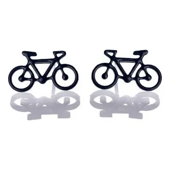 Náušnice Náušnice puzety černé kolo - Parada