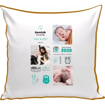 Polštář Polštář barevný 32x32 cm Narození kluka