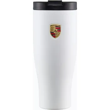 PORSCHE XL thermos cup Termoska s logem bílá 900ml (Vysoce kvalitní, extra velký termohrnek Porsche na teplé i studené nápoje)