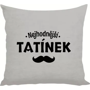 Polštář Polštář lněný 40x40 cm Nejhodnější tatínek