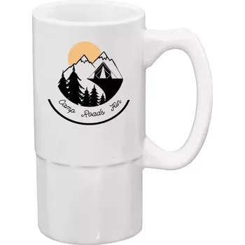 Sklenice Půllitr bílý vysoký Camp roads fun