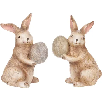 Vánoční ozdoba Autronic Zajíc s vajíčkem, keramický. Mix 2 druhů. Cena za 1ks ALA809