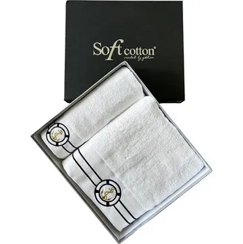 Ručník Soft Cotton - Dárková sada ručník a osuška Marine Man, 2 ks, bílá