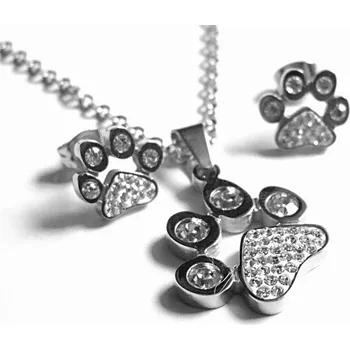 Souprava šperků Steel Jewelry Set náhrdelník a náušnice tlapky z chirurgické oceli SET151109 dárkové balení zdarma