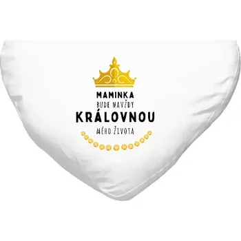 Polštář Polštář srdce 40x35 cm Maminka bude navždy královnou mého života