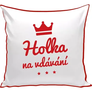 Polštář Polštář barevný 32x32 cm Holka na vdávání