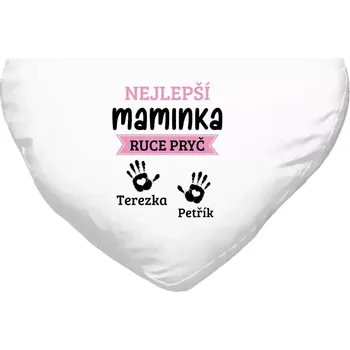 Polštář Polštář srdce 40x35 cm Nejlepší maminka, ruce pryč - 2 děti