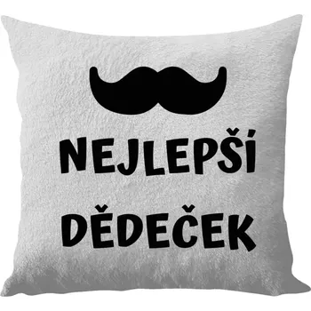 Polštář Polštář bílý 40x40 cm - dlouhý chlup Nejlepší dědeček