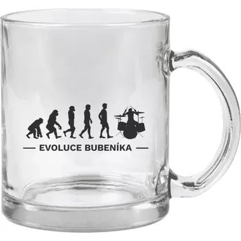 Hrnek 330 ml - skleněný Evoluce - bubeník