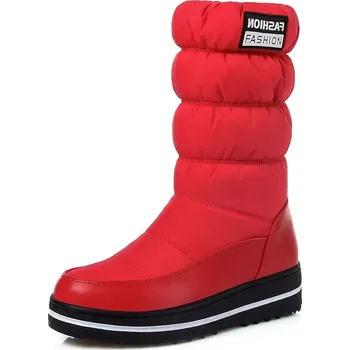 Dámské polobotky Voděodolné sněhule protikrizové zimní s prošíváním a nápisem Barva: Červená, Velikost: 39