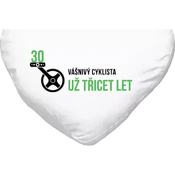 Polštář Polštář srdce 40x35 cm Vášnivý cyklista už x let