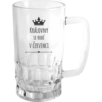 Sklenice Narozeninový půllitr - Královny se rodí v ... - čirý