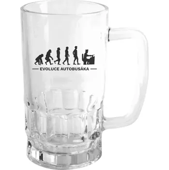 Sklenice Půllitr pro autobusáky - Evoluce - autobusák - čirý