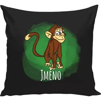Polštář Polštář černý 40x40 cm Opička