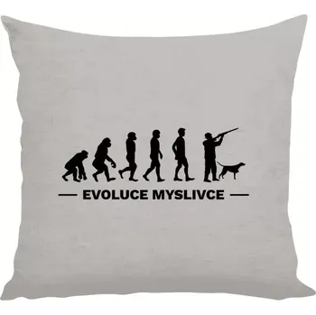 Polštář Polštář lněný 40x40 cm Evoluce - myslivec