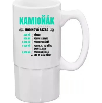 Sklenice Půllitr pro kamioňáky - Hodinová sazba - kamioňák - 500 ml