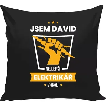 Polštář Polštář černý 40x40 cm Nejlepší v okolí - elektrikář