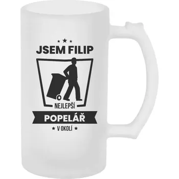 Sklenice Půllitr pro popeláře - Nejlepší v okolí - popelář - matný