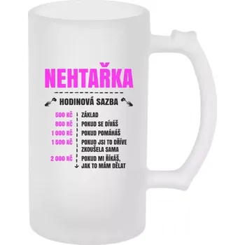 Sklenice Půllitr pro nehtařky - Hodinová sazba - nehtařka - matný