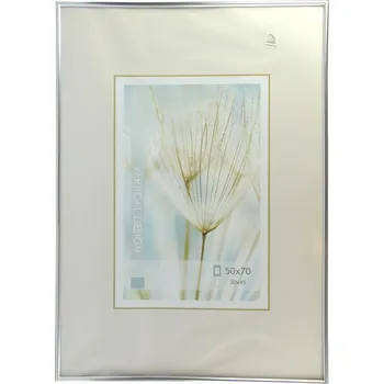 Fotoalbum Fotorámeček s plexisklem, 50 × 70 cm, plastový, stříbrný