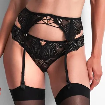 Souprava dámského spodního prádla Podvazkový pás AUBADE (2A50-02), Velikost S, Barva černá