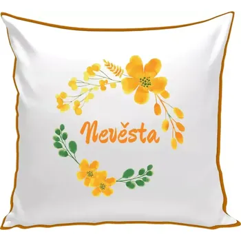 Polštář Polštář barevný 32x32 cm Nevěsta - žluté květiny