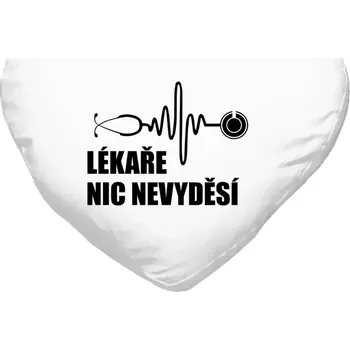 Polštář Polštář srdce 40x35 cm Lékaře nic nevyděsí