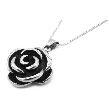 Náhrdelník Steel Jewelry Řetízek s přívěskem RŮŽE z chirurgické oceli NH150315 dárkové balení zdarma