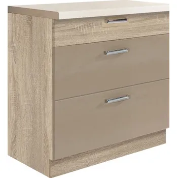 Kuchyňská skříňka Fadome Dolní kuchyňská skříňka se šuplíky Premio 22D-80 Zvolte kování: Basic GTV, Zvolte korpus: Dub artisan