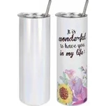 AveTech Třpytivá stříbrná nerezová láhev s čirým bezpečnostním uzávěrem 590 ml