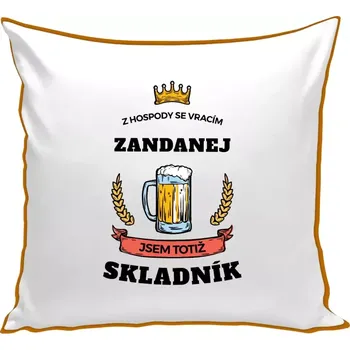 Polštář Polštář barevný 32x32 cm Z hospody se vracím - Skladník