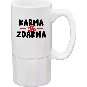 Sklenice Půllitr pro milovníky drzých hlášek - Karma je zdarma - 500 ml