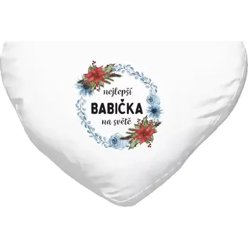 Polštář Polštář srdce 40x35 cm Nejlepší babička na světě, věneček