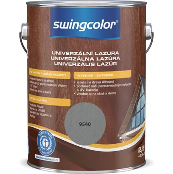 barva a nátěr na dřevo Swingcolor Univerzální lazura, stříbrné dřevo, polomatná, 2,5 l 6303.T02,5.9540