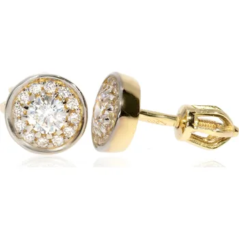 Náušnice Zlatnictví Helios Zlaté náušnice na šroubek se zirkony