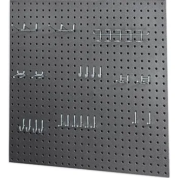 Děrovaná stěna s příslušenstvím, 600 × 600 mm, ocel&nbsp;102381