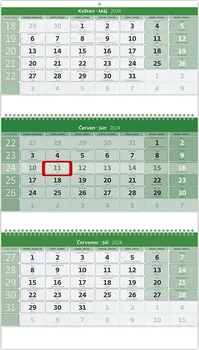 Kalendář Helma365 Nástěnný kalendář tříměsíční N213-24 Green 2024