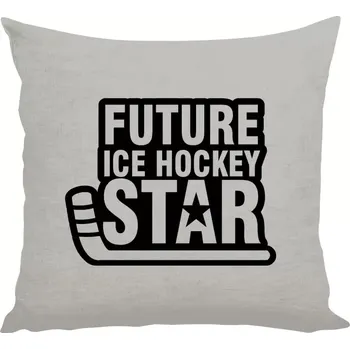 Polštář Polštář lněný 40x40 cm Future Ice Hockey Star
