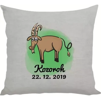 Polštář Polštář lněný 40x40 cm Kozoroh